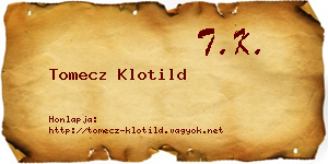 Tomecz Klotild névjegykártya